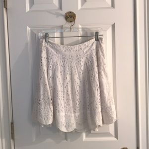 Anthropologie White Skirt
